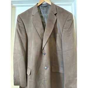 Bert Pulitzer Mens Brown SuprSuede Blazer Jacket Sport Coat Lined Pockets